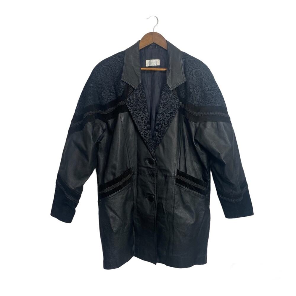 Silverleaf Coat Womens Leather Jacket Size M Suede Paisley Western Winter